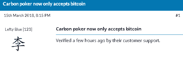 Carbon no longer accepting credit card deposits. Carbon stops accepting credit card deposits.